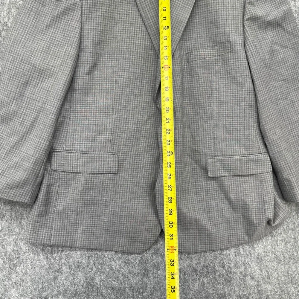 Pronto Uomo Platinum Blazer Mens 52R Grey Plaid Wool Blend 2 Button Sport Coat